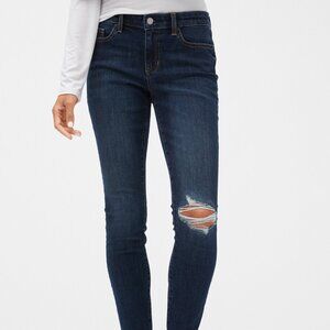 GAP Factory Women's Mid Rise Destructed Legging Stretch Jeans Sz 0/25 NWT
